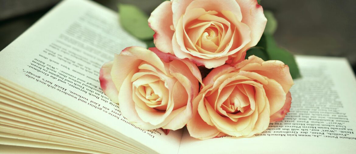 flower on the pages of the book